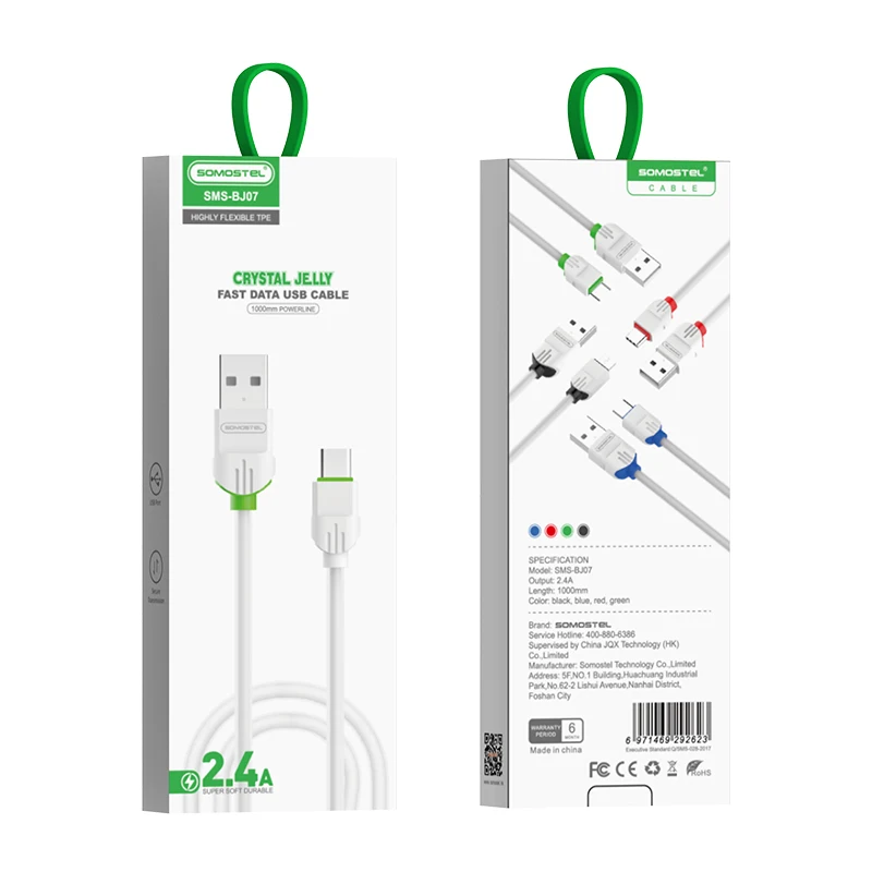 Best Quality 2.4A USB Cable Charging Protection Micro USB Type C phone charger Cable For iphone Data Cable