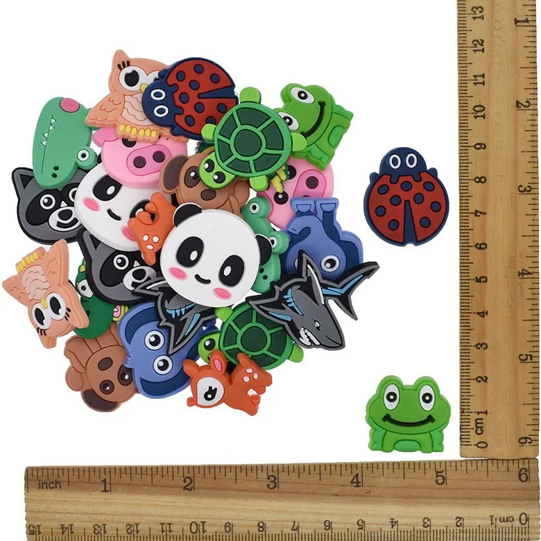 Wholesale Cute Animal Shoe Charms Clog Charms Turtle Owl Shoe Charms Soft Rubber PVC Bracelet Sandals Accessories for Kid Gifts
