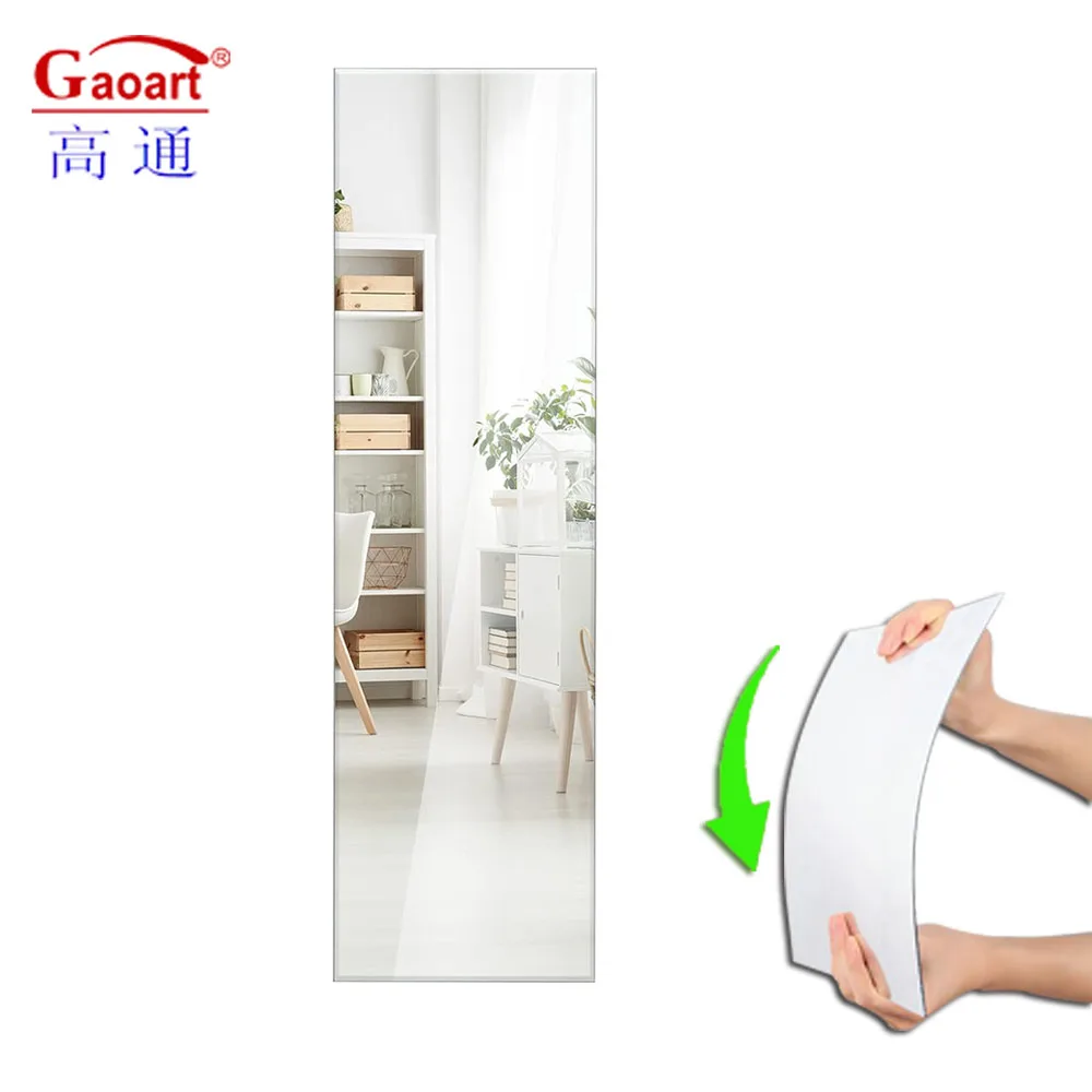 Custom New Product Home Decor Shatterproof Bathroom Silver Unbreakable Self Adhesive Sticker Acrylic Sheet Mirror