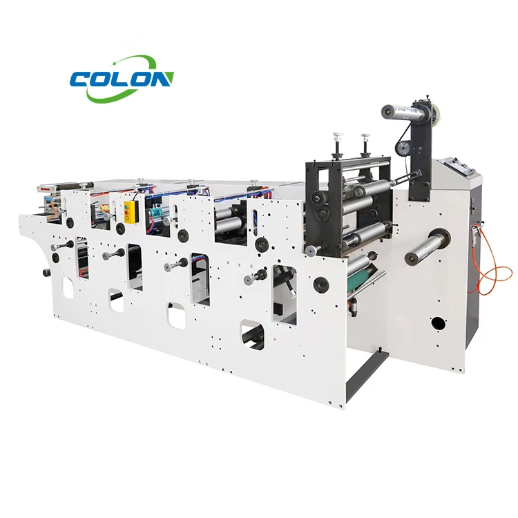 High precision 320 two 4 5 6 colour group flexographic flexo printing machine with die cutting