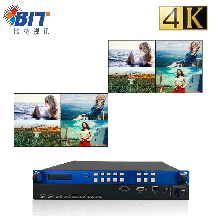 Support Audio 4K@60Hz Av Video 4x4 HDMI Switch Splitter Matrix Switcher