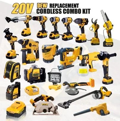 EKIIV Factory 21v Portable Electric Cordless Brushless 18v Cordless wireless impact Drill Lithium Battery Power Drills Kit