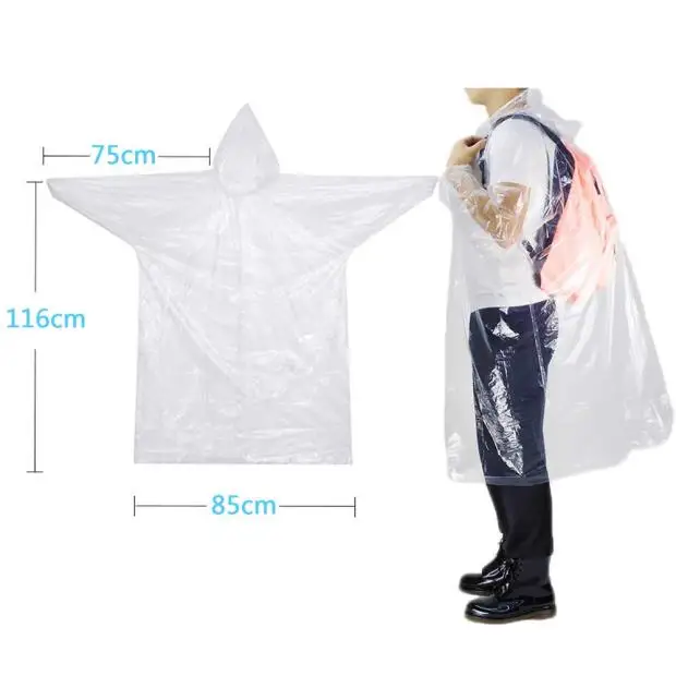 Disposable raincoat adult emergency waterproof poncho travel hiking camping raincoat unisex raincoat