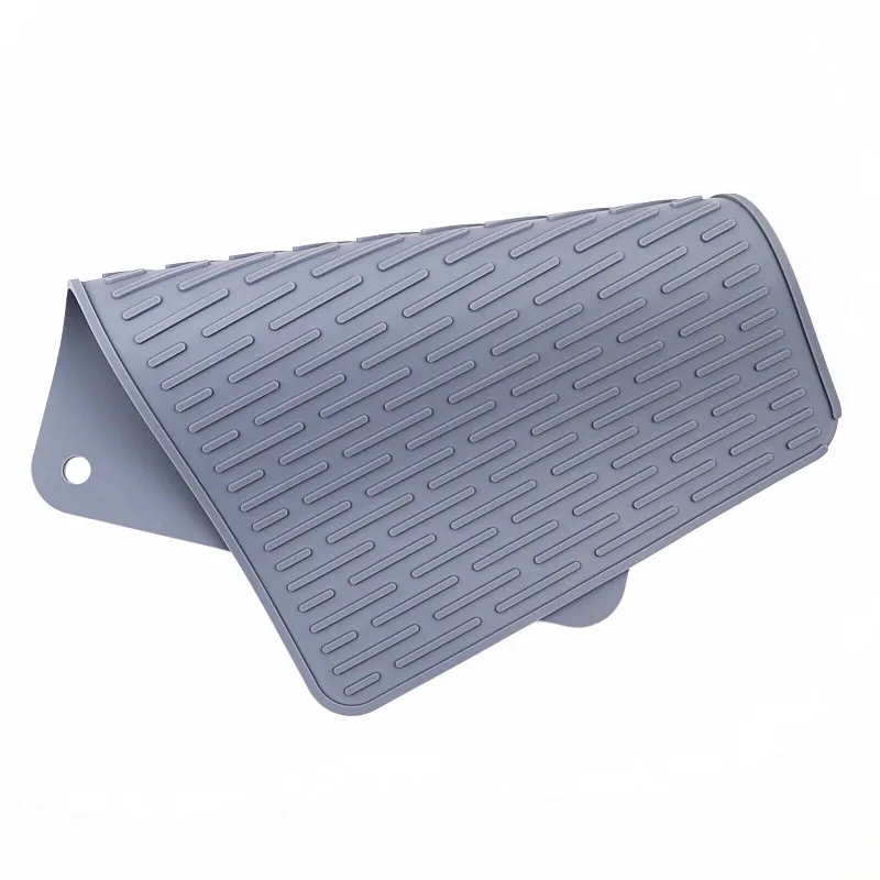 Durable large size custom silicone kitchen sink dish drying mat