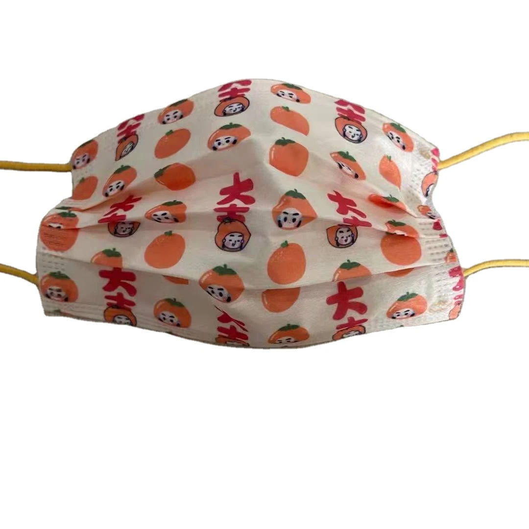 CE 3 слоя стоматологические хирургические медицинские процедуры Нетканая одноразовая маска для лица с принтом