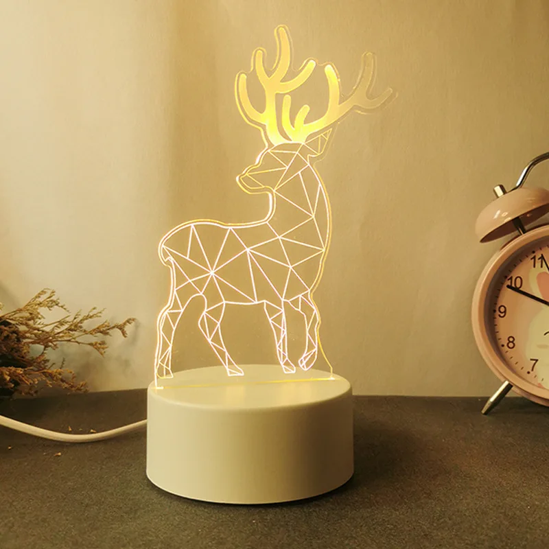 3d acrylic led  touch base abs oval  wooden creative clear  sheet  acrylic night light