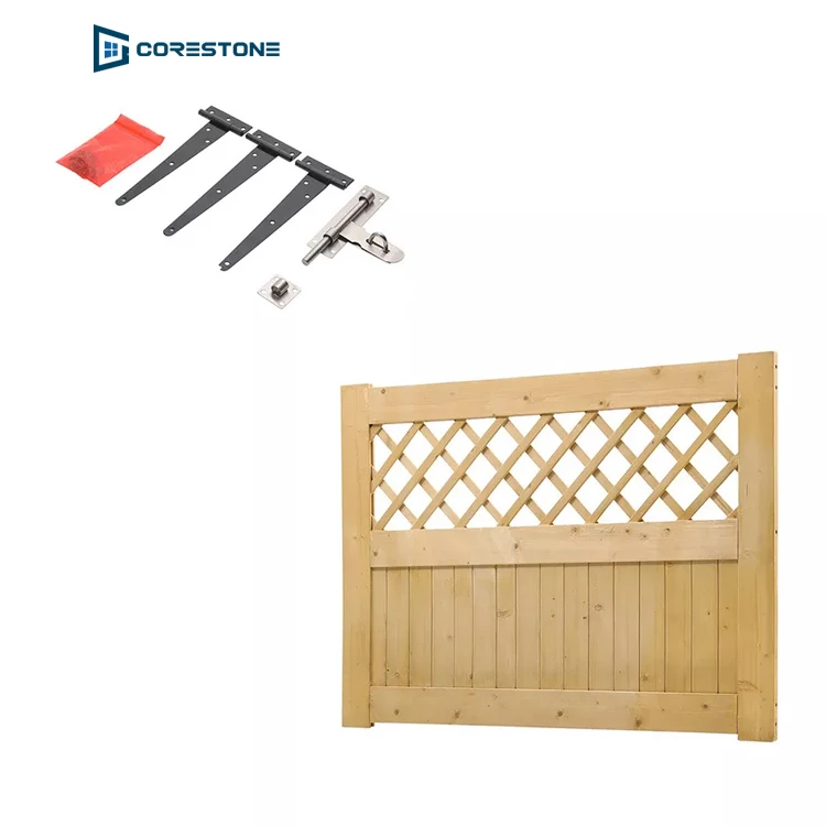 Lattice Top Wooden Garden Gate Pressure Treated Timber Pine Door Pedestrian Gate