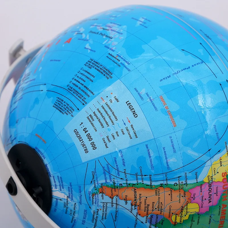 20cm Globe Factory Direct LED Light World Earth Map PVC Levitating Globe With Metal stand