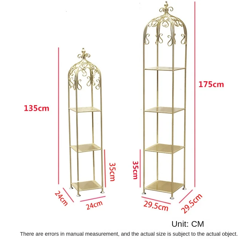 Nordic golden bag shelves Floor-standing multi-layer shoe bag display stand clothing store simple storage rack