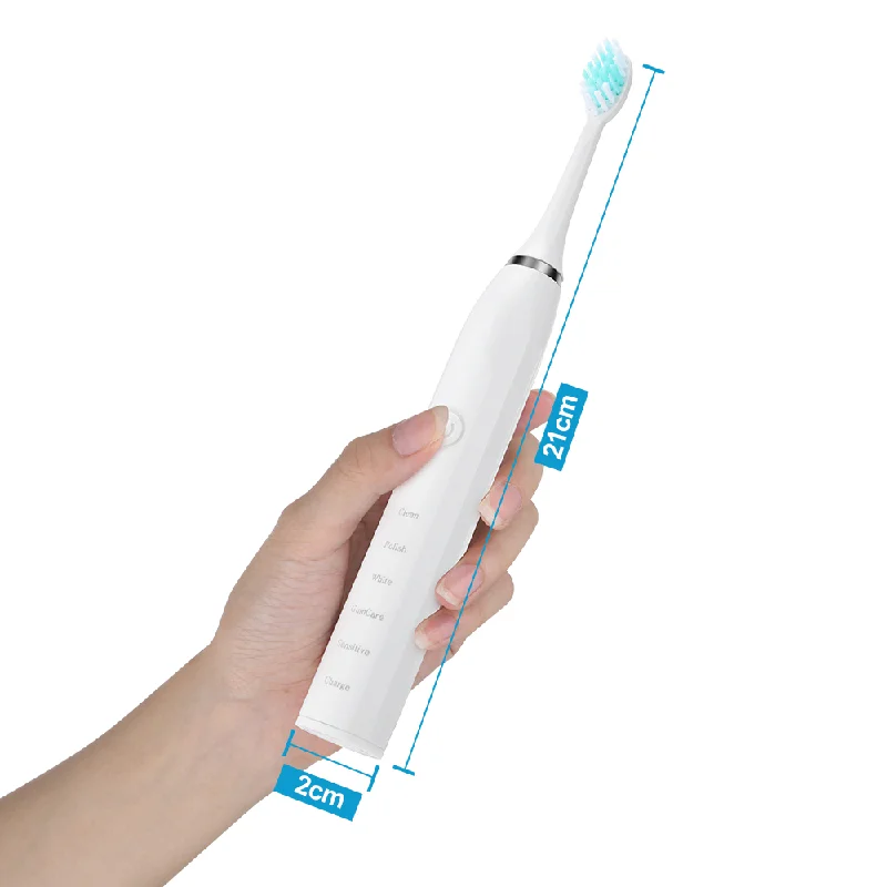 Availablewaterproof 6 Brush Cleaning Brush Usb Rechargeable Adults Kids Mechanical Toothbrush Sonic Electric Toothbrush