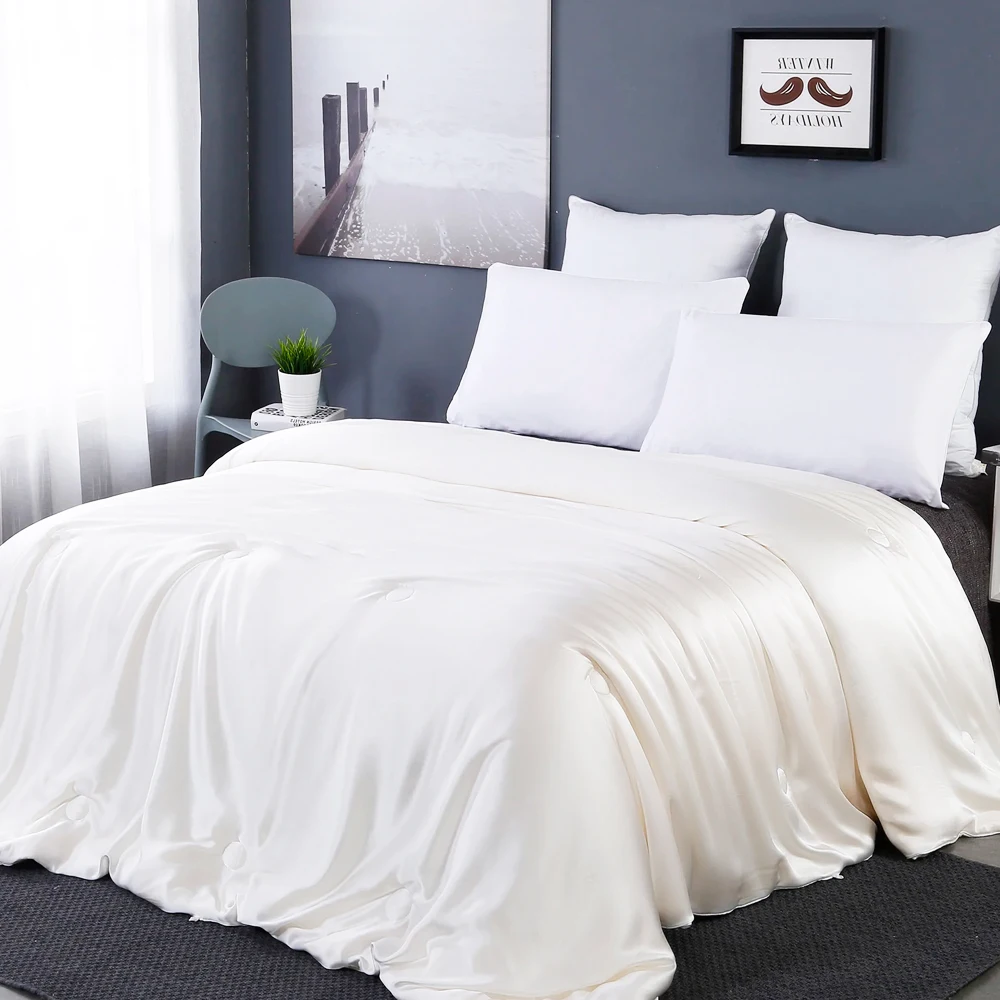 Natural Soft Silk Quilt 100% Pure Natural Long Grade Mulberry Silk Filled Comforter/Quilt/ Duvet