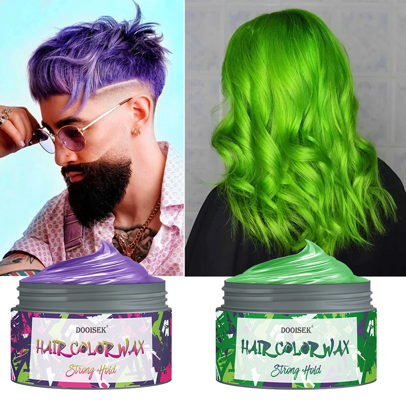 Custom Brand Temporary Hair Coloring Clay Paint Wax Matte Hair Dye Styling Party Color Wax DOOISEK Hair Paste Pomade