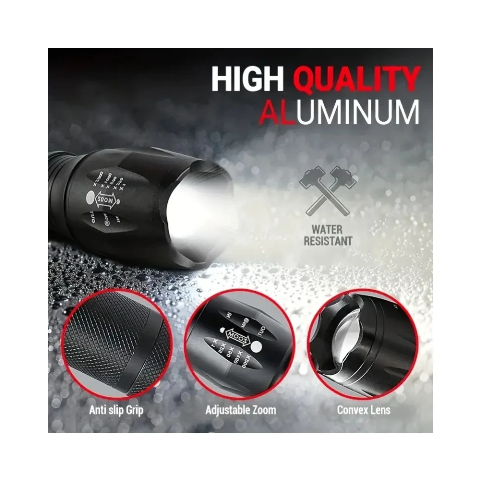 USB Flashlight 1000 Lumens 360 Handheld COB Lantern T6 Zoomable with Magnetic Base Camping Torch Work Light