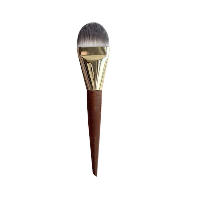 2024 Rich Soft Synthetic Hair Wood Long Handle Professional Makeup Flawless Skin Foundation Beauty Cosmetic Brush Custom Logo