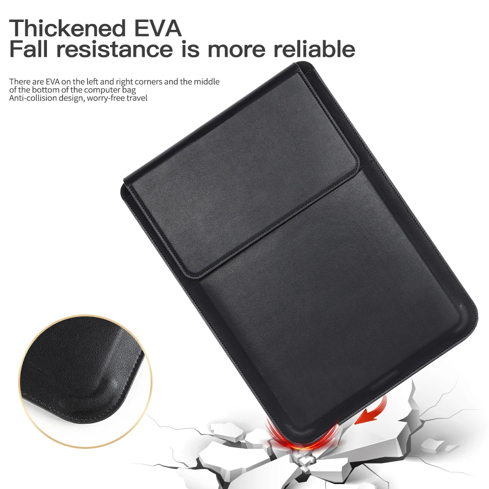 Good Quality Shockproof Laptop Sleeve Case Magnetic Laptop Sleeve Stand Bag Leather 4 in 1 Unisex Laptop Bag