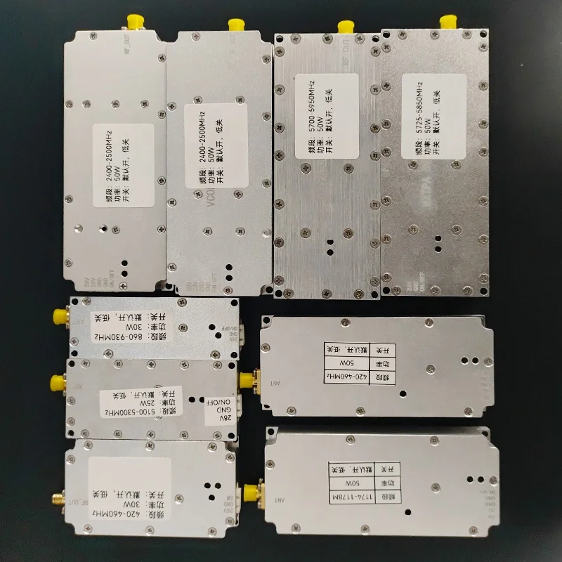 400M 900M 1.2G 1.6G 2.4G 5.2G 5.8G Shielding Anti-Drone Modules for Portable Anti Drone Shielding Device RF Wireless 20W 50W