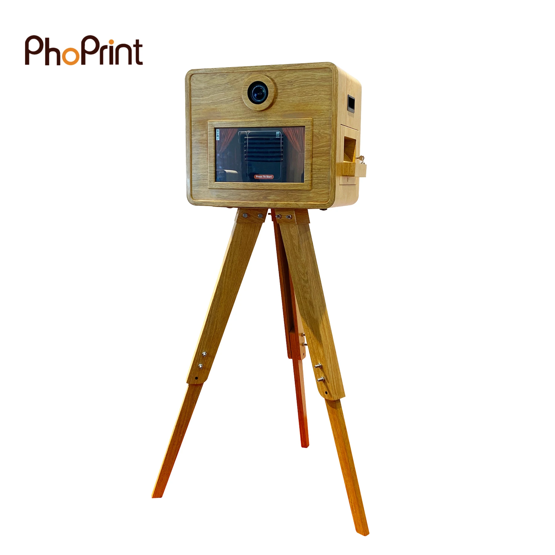 New Design Wooden Strips Vintage Photo Booth Small Photo Booth Machine Kiosk