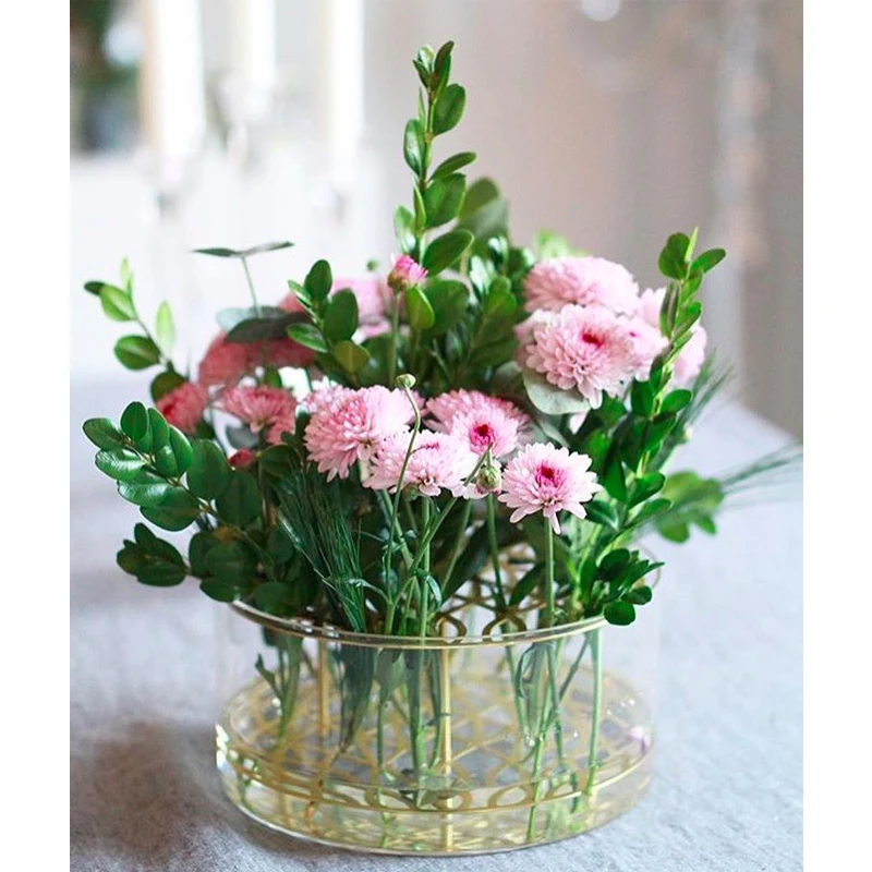 Home decoration clear acrylic flower vase modern acrylic tube vase