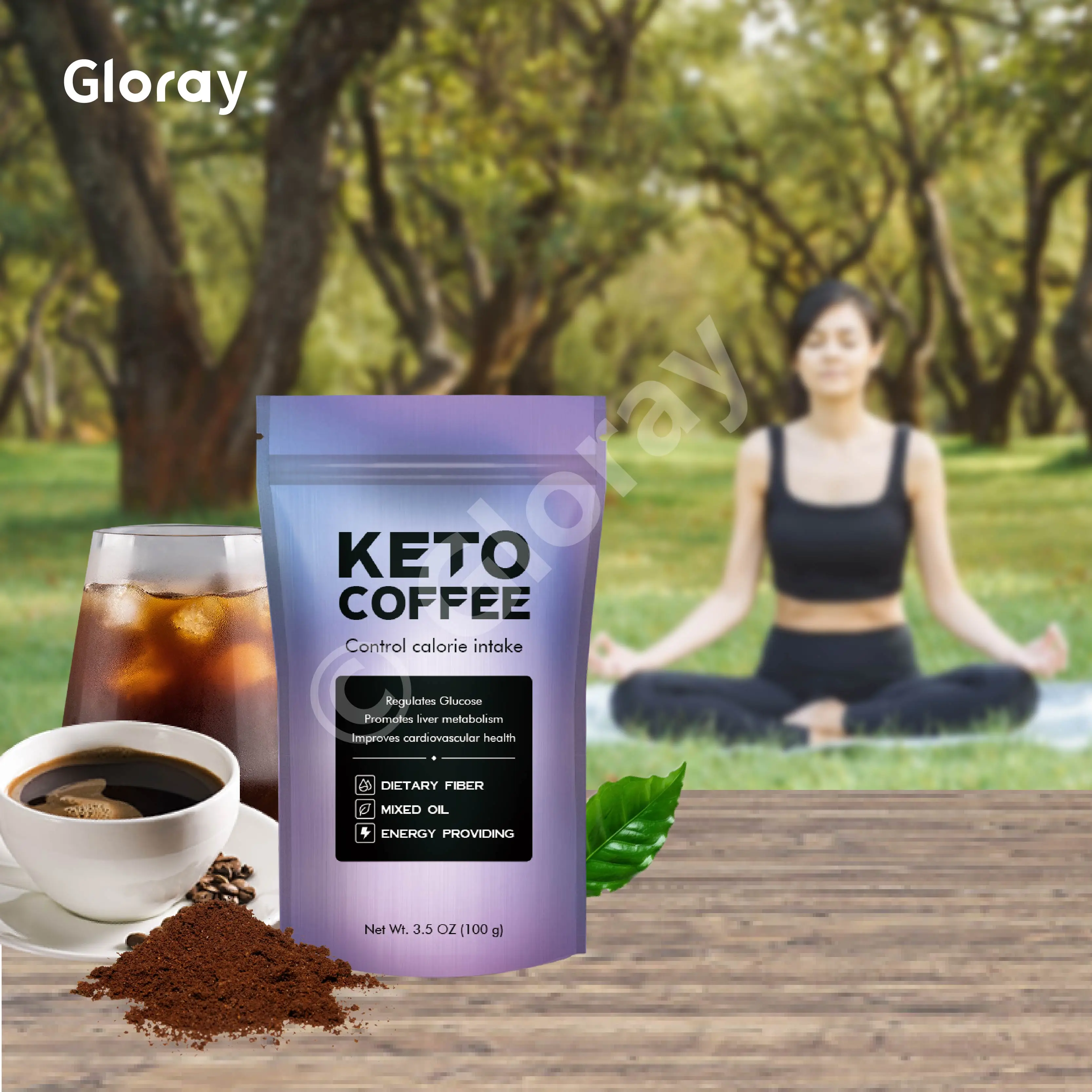 Диетические волокна Кето-кофе помогают контролировать потребление калорий регулируют глюкозу повышая метаболизм в печени улучшает сердечно-сосудистую энергию