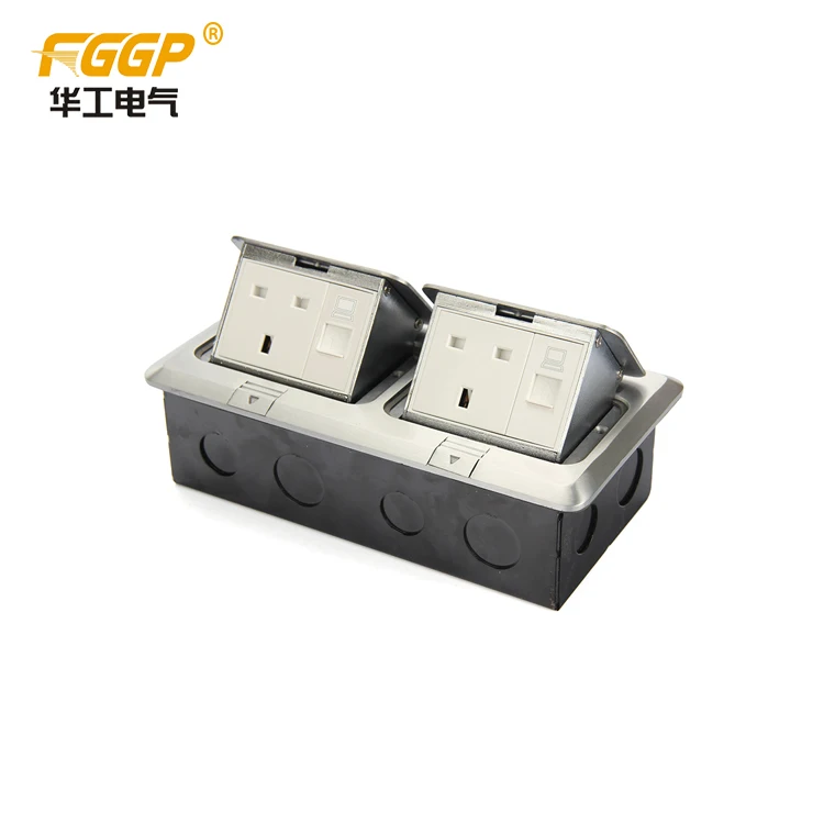 GCC SASO SABER разрешение Саудовская Аравия 2 данные 2 Великобритания розетки питания в двойной выдвижной напольный блок розетка с rj45