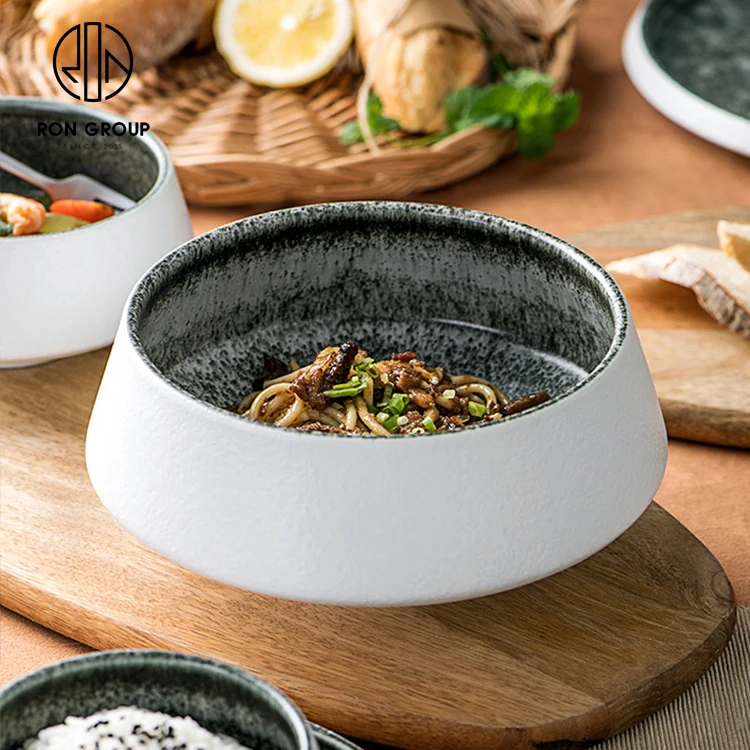 Good Quality Hotel Restaurant Tableware Dishware Lightweight Popcorn Serving Cereal Punch Restaurant Porridge Ceramic Bowl