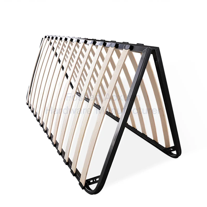 Factory Price Bedroom Furniture Double Carbon Steel Slatted Folding Bed Frame Metal Parts