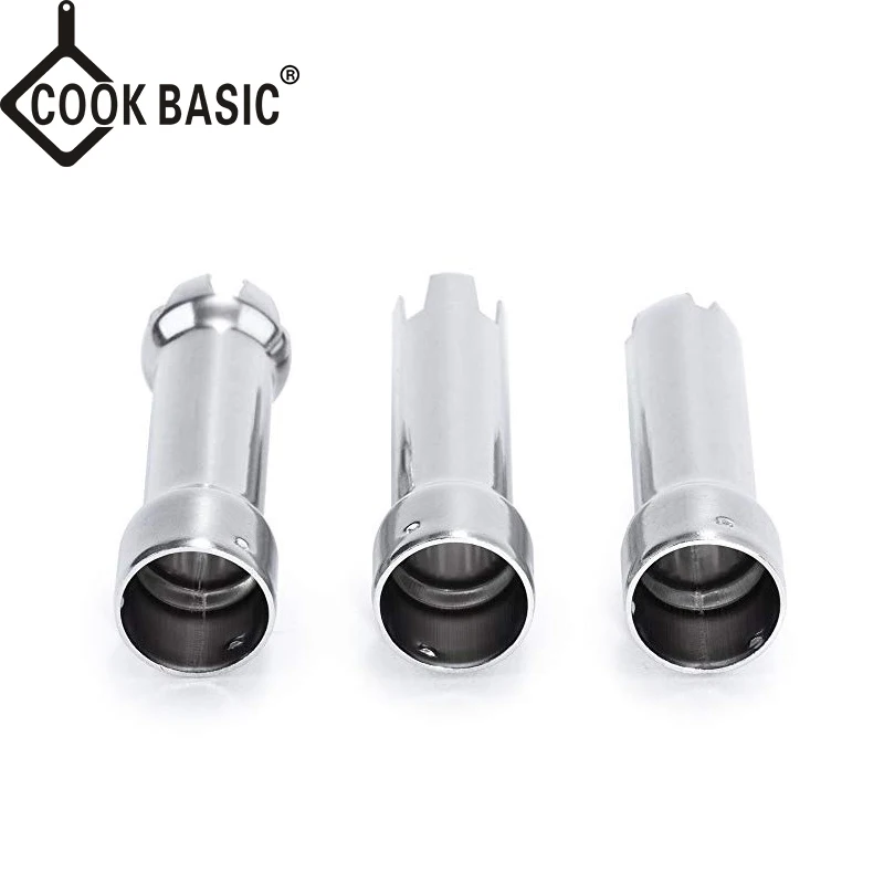 Whipped Cream Dispenser 3 Decorating Nozzles Mousse Siphon Tips Stainless Steel for Cream Whipper
