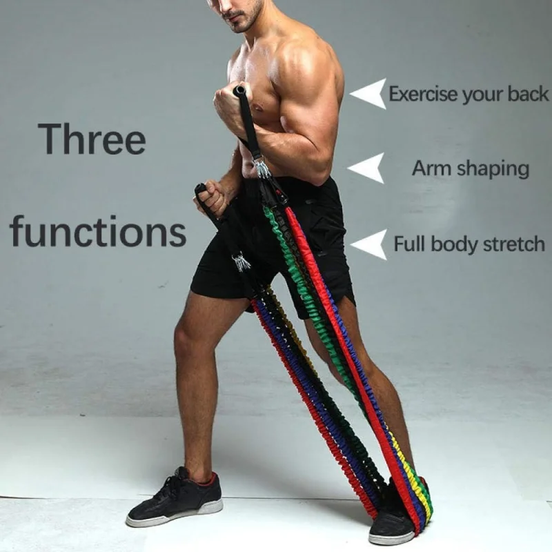 Fitness Yoga Equipment Set Rubber Latex Resistance Bands Exercise Elastic Pull String Pull Rope