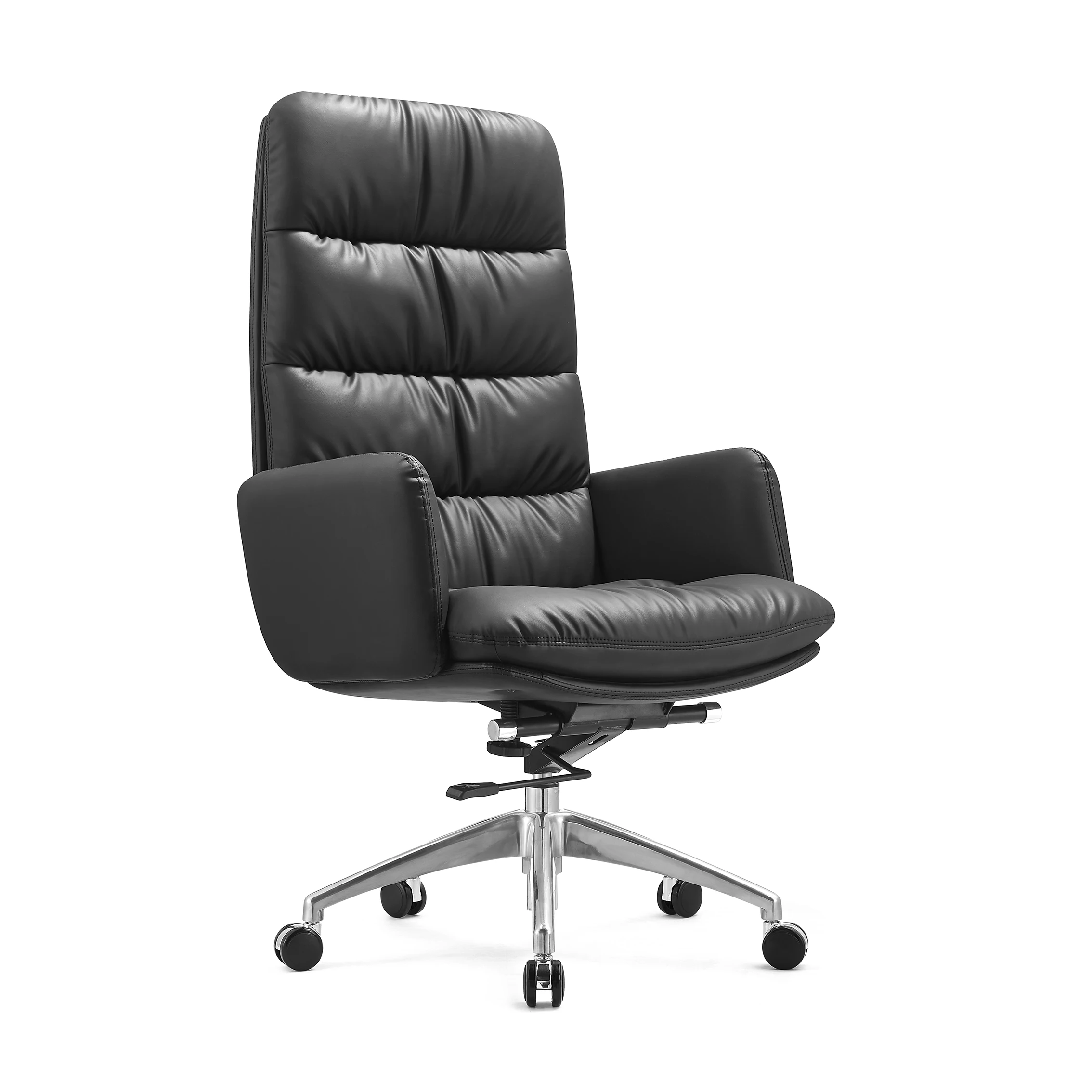 Modern simple comfortable sitting boss chair black leather office chair