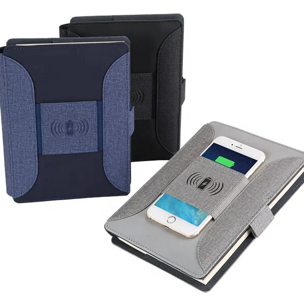 
 Рекламный подарок Быстрая зарядка A5 pu ноутбук с внешним аккумулятором и беспроводным зарядным устройством  