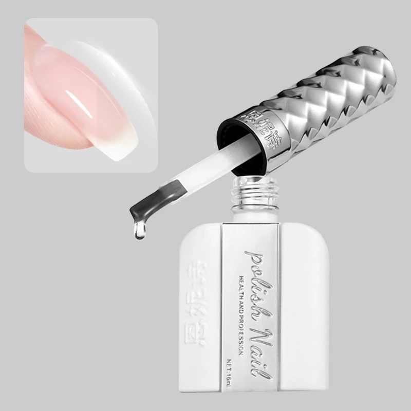 Customized Logo 16ml 6 in 1 Nail Tip Gel Super Shine Gel Top Coat Quick Construction Nail Gel
