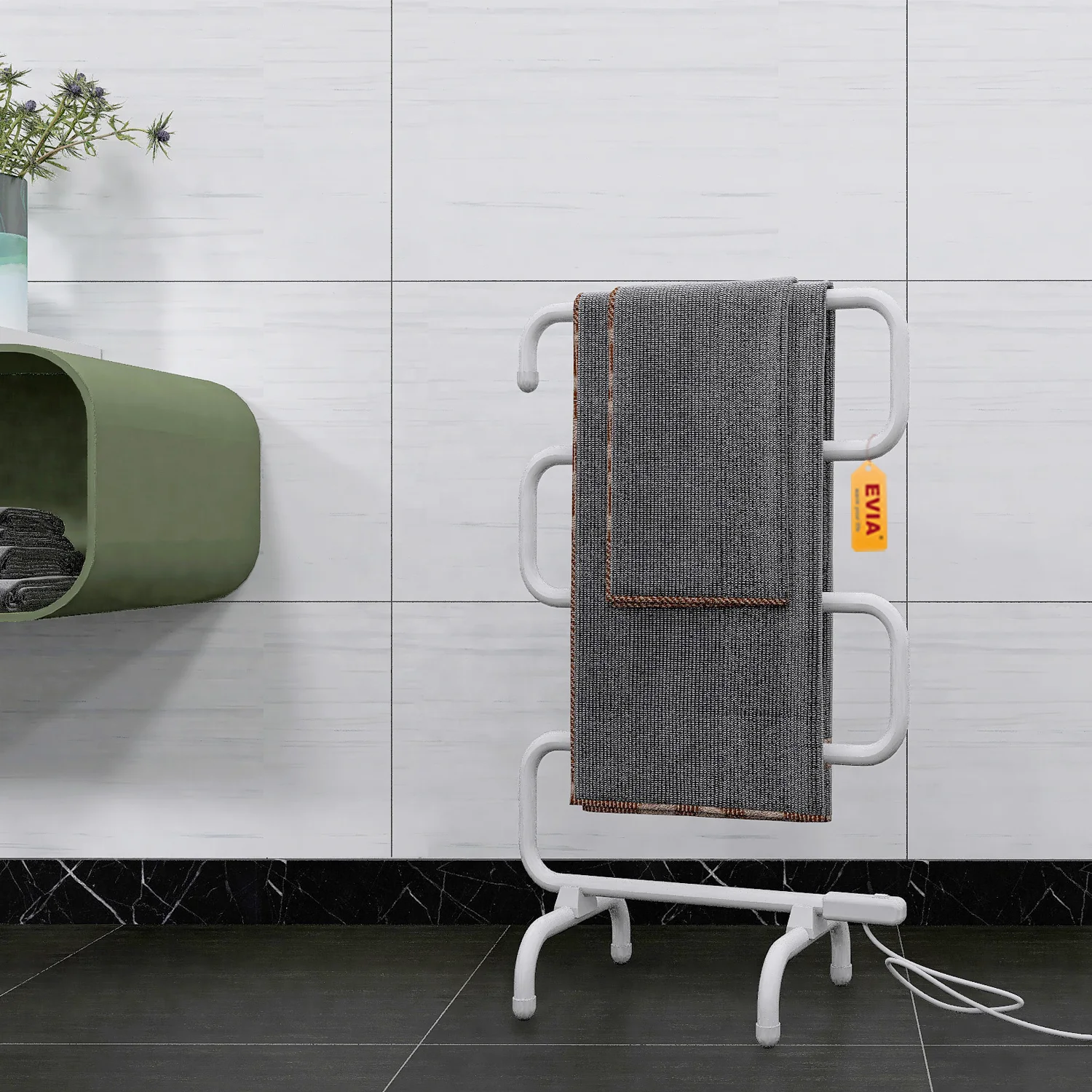 EVIA EV-100-S S-shaped Heated Towel Drying Rack Electric Clothes Dryer