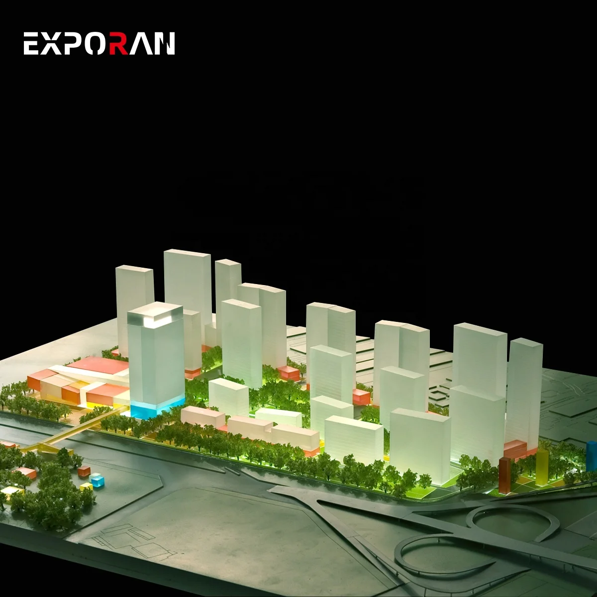 3d view master plan model for city and urban plan ,light landscape model city model landscapes