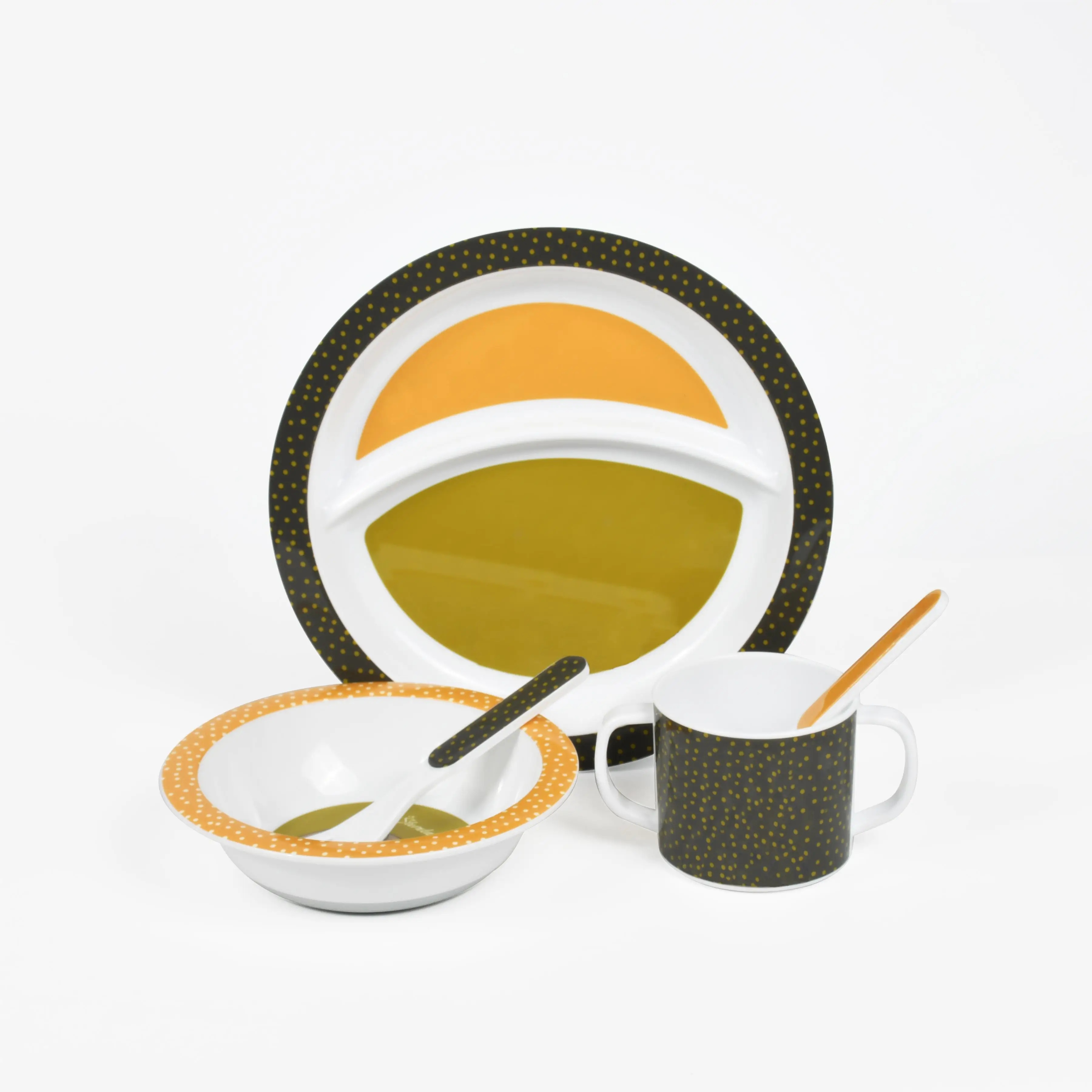 AOHEA Volume Discount luxury tableware compartments Designs Frozen Kids Dinnerware 4 Piece Set Includes Perfect for kiddy