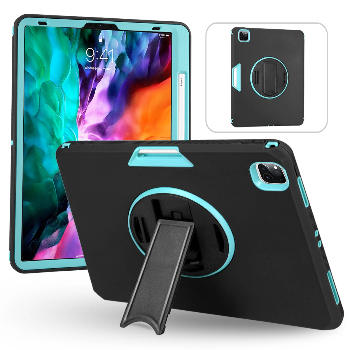 3 in 1 Shockproof Defender Phone Case With Hand Strap For iPad Pro 12.9 2020 Tablet Case