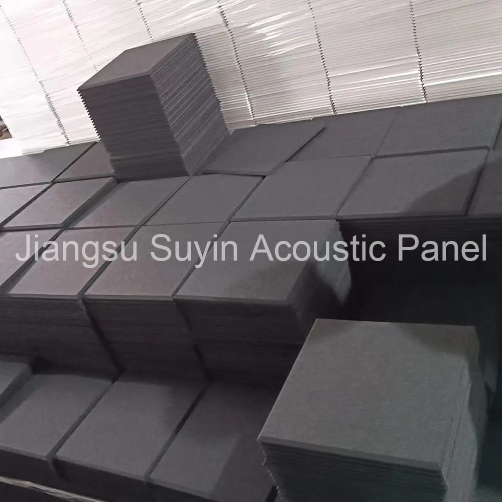 Polyester fiber mdf black wooden acoustic ceiling panels sound absorbing akupanel slat wall panels