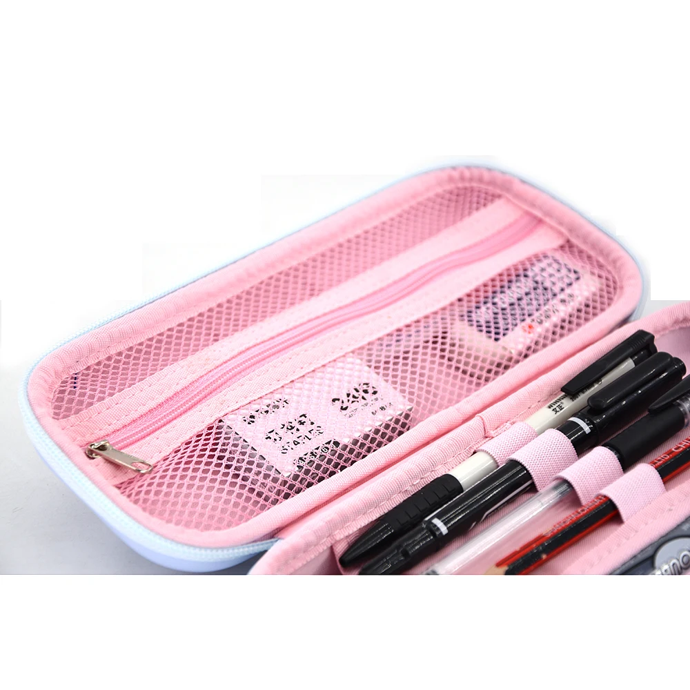 Hot Sale In Stock Light Blue Hardtop EVA Princess Pencil Case School Unicorn Pencil Bag For Girl Cute Pencil Case For Children