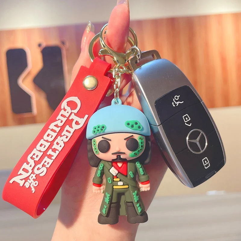 Hot Sale 3D Cartoon Anime Kawaii Q Pirats Keychain Custom Cartoon 3D Pvc Q Pirats Key Chain