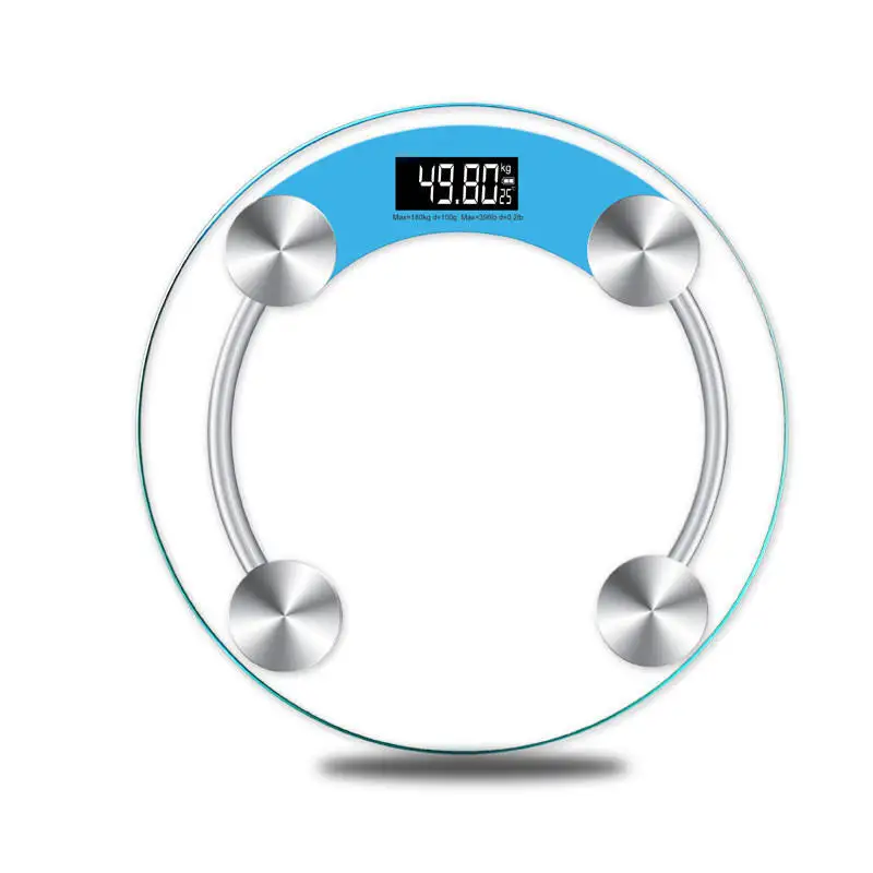 180kg Transparent Round Glass Electronic Body Weight Scale Digital Scales for Weighing Human Body Scale