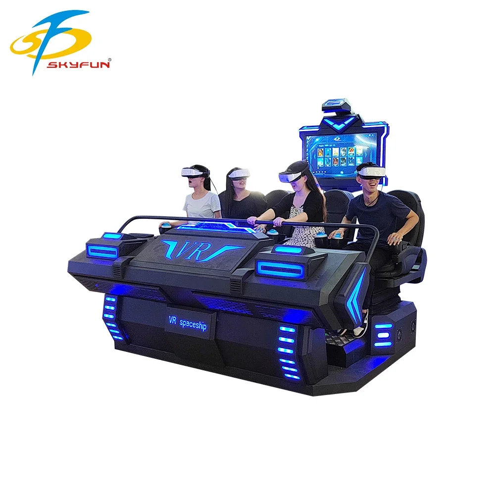 Amusement Park 9D 4 Seats VR Cinema 9D Chair Virtual Reality VR Simulator With 360 View Headset