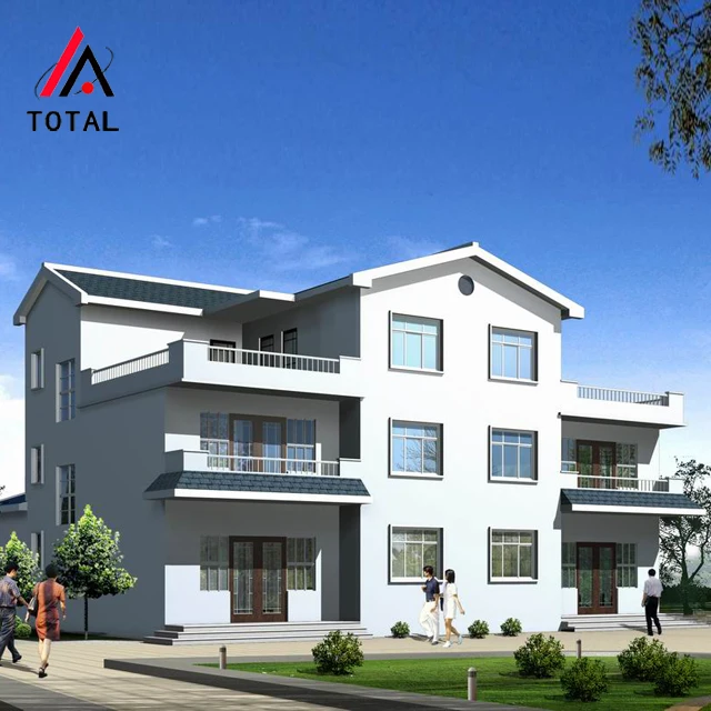 removable pre fab house villa luxury metal frame real estate villa