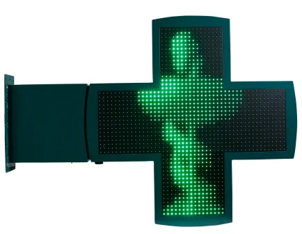 CE certified high brightness smart operation system led pharmacy cross sign