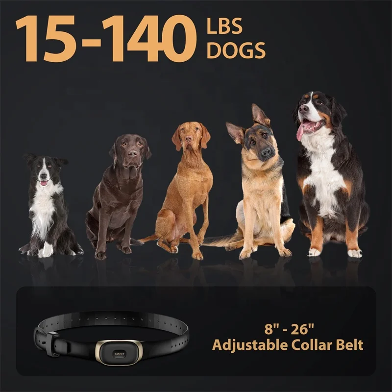 PATPET Shock Collar for Dog IPX7 Waterproof Clicker USB Electric Dog Training Collar with Remote 600m 900m