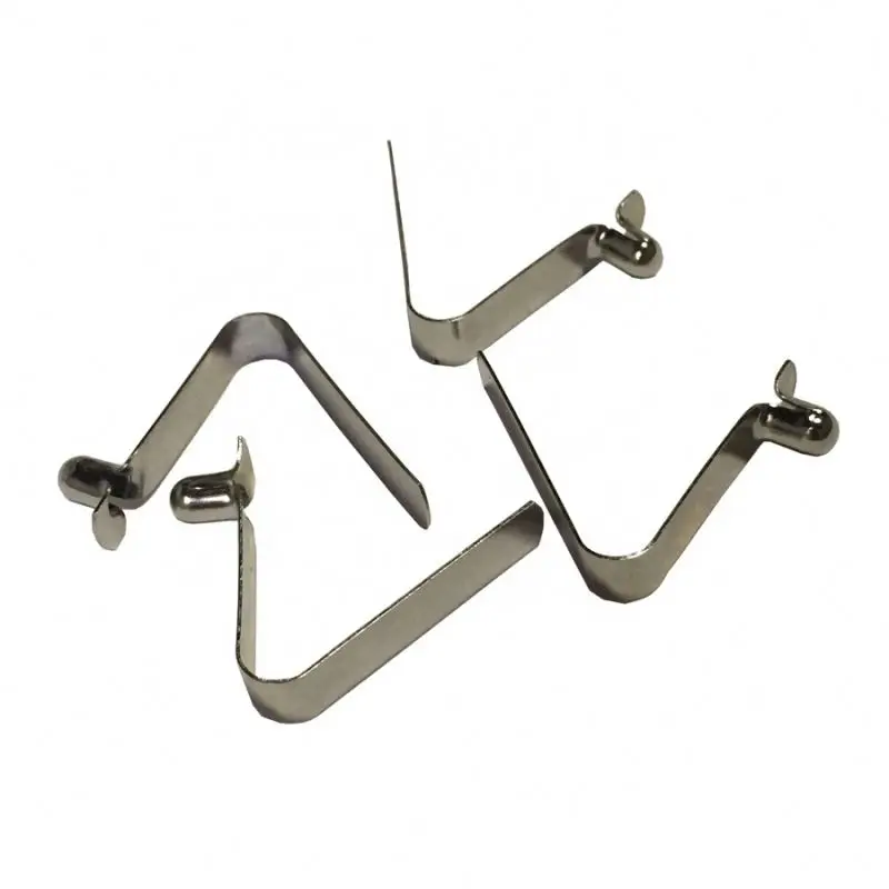 Manufacture Nickel plating V shape single button tent Pole Clips for 30-50mm tube diameter