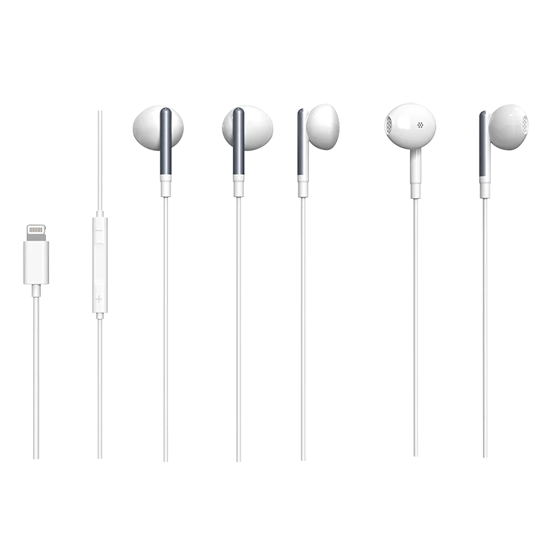 Lightening port IP wired earphones volume control stereo earphones headphones headsets wired earphones with Mic