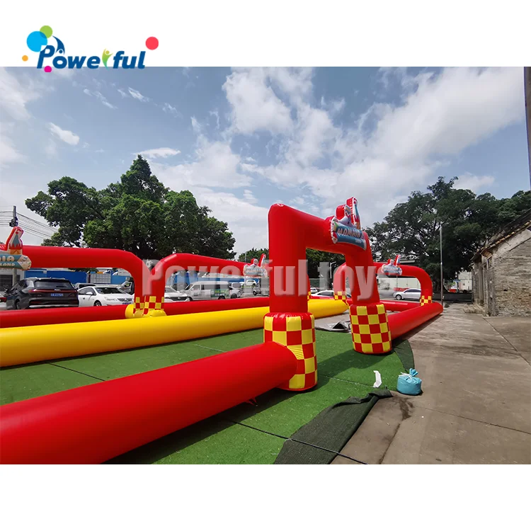 High quality PVC material inflatable race car track bumper track sport game track  barrier for sale