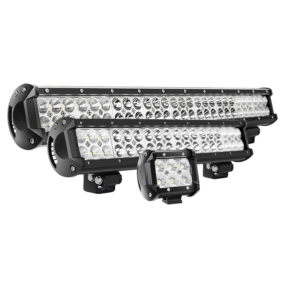 Auto Lighting System 4 7 12 17 20 31 inch 126W 198W Offroad Car Led Light Bars for Trucks atvs utvs barra de led para camioneta