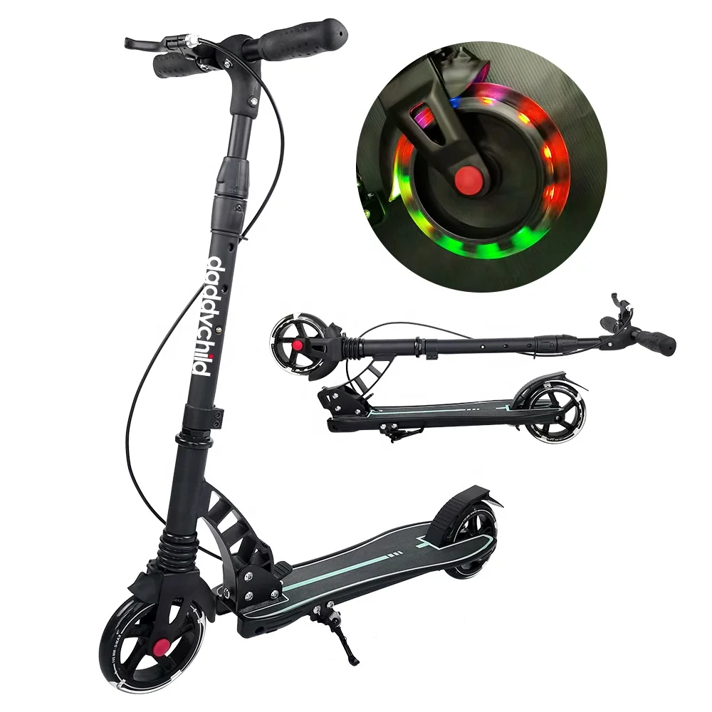 two 145mm LED light Wheels Children Foldable Kids Kick Scooter High Quality Made CE Certificate 50KG