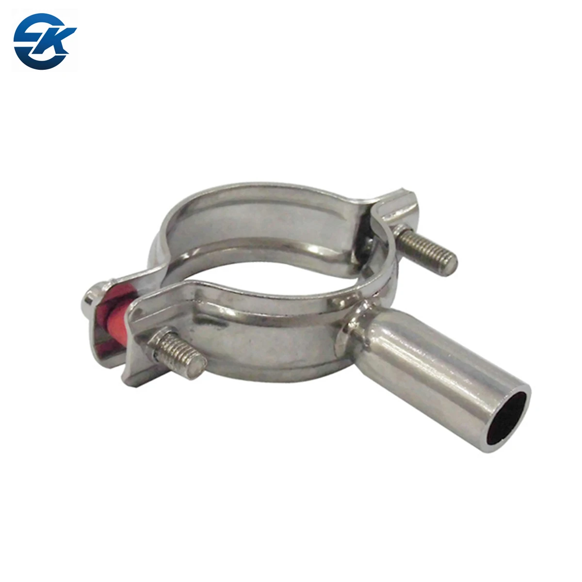 Sanitary Stainless Steel Tube Support Clip Bolt Pipe Holder Bracket Two Bolts Bolt Round Pipe Hanger