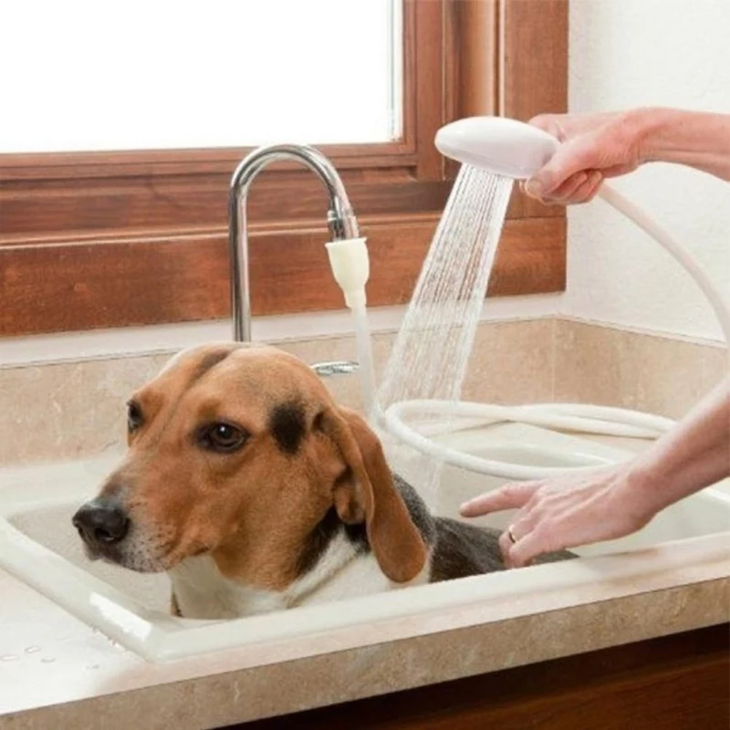 Portable Handheld Splash Shower Head Tub Faucet Attachment Sprinkler for Pet Dog Cat Head Washing